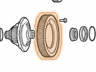Ring Gear, RE0F10A (Nissan/Dodge) Differential (71 Teeth)(Right Angle)(8 Bolts) (1.380”Thick)(8.020”OD) 2007-Up — Part # 212720A