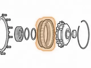 Ring Gear, FW6A-EL Middle Planet (95 Teeth)(With 32 Spline Aluminum Clutch Hub Pressed Onto The Ring Gear) 2012-Up — Part # 238592A