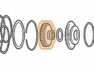 Clutch Hub, RE0F08A/F08B (JF009E) Foward Clutch (W/42 Teeth) (Left Angle Sun Gear) (30 Clutch Splines)(34 Inner… — Part # 243617A