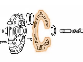 Gasket, RE0F08A/F08B (JF009E) Pump Stator To Case (Metal Bonded) (.015”Thick)(16 Round Holes)(Horse Shoe Shape) 2007-Up — Part # 243310A