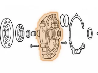 Stator, RE0F08A/F08B (JF009E) Pump (9 Bolts To Case)(Aluminum)(8 Bolts To Body) (3.600”Tall Through Tube) 2007-Up — Part # 243520A