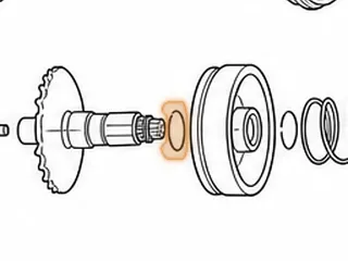 Snap Ring, RE0F08A/F08B (JF009E) Holds Primary Ball Retainer To Pulley (1.535”OD) (.090”Wire OD) 2007-Up — Part # 243861A