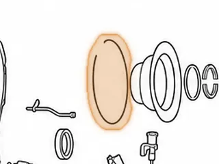 Snap Ring, RE0F08A/F08B (JF009E) Holds Retainer To Secondary Pulley (Front) (.065”Thick)(5.965”OD)(.160”Wide) 2007-Up — Part # 243899A