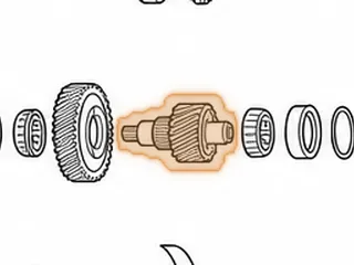 Pinion, RE0F08A/F08B (19 Teeth Left Angle)(1 Center Groove) (4.615”Long)(.865”OD) 2007-Up — Part # 243730A
