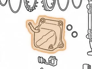 Heat Exchanger, RE0F11A (JF015E) External (Square W/2 Tubes) (With O-Rings)(Fits Nissan Sentra (1.8L) 2013-18 — Part # 323998A