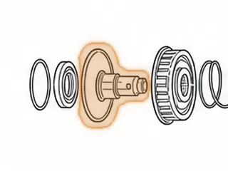Secondary Pulley Half, RE0F11A (JF015E)(Front Half) (4 3/8” Long)(5.415”OD)(20 ID Splines) (1.175”OD Threads) 2013-16 — Part # 323707A