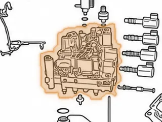 Valve Body, RE0F11A (5 Solenoids)(2 Sensors)(11 Bolts To Case)(Cast # 3JX)(20 Bolts Holds Together)(2012 Versa) — Part # 323740B