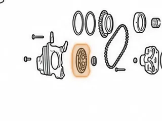 Sprocket, RE0F11A (JF015E) Pump Driven (34 Teeth)(.495”Thick) (.110” Wide Teeth) (2.625”OD)(.470”OD Shaft)(14 Splines)… — Part # 323527A