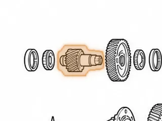 Pinion, RE0F10D (JF016E) (23 Teeth)(2 Grooves)(4.430”Long Hollow Shaft)(Right Hand Threads)(2.825”OD Gear)… — Part # 333730A
