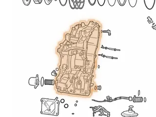 Case, RE0F10E/F10J (2 Speed Sensors)(Cast # ASO)(19 Bolt Pan) (24 Bolts To Bell Housing) 2013-Up — Part # 343760A
