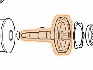 Secondary Pulley Half, RE0F10E/F10J (Rear)(10 1/4”Long) (6 3/4”OD)(30 Splines) 2013-Up — Part # 343708A