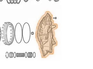 Rear Cover, JF506E (Volkswagen) (Cast # PW001)(Pistin #962 Is .250” Wide From Inner To Outer O-Ring) 2002-Up — Part # 183759C