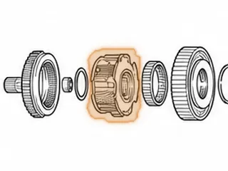 Planet W/Sprag, M41 (28 Teeth Forward Sun Gear) 4 5/8”OD Hub (Cast Iron Housing) The 6 Pinions Are All The Same Size — Part # 13584EK