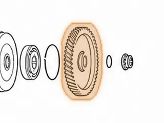 Gear, S24A / A24A / M24A Low (Secondary Shaft) 52 Teeth (No Groove) Left Angle (With 2 Holes) — Part # 90802B