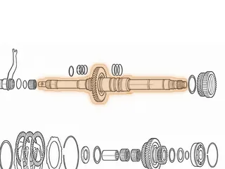 Mainshaft, A4RA (41 Teeth / 1 Wide Groove) — Part # 90672D