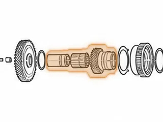Gear Assembly, MURA 1st (Secondary Shaft)(28 Teeth, 1 Groove)(2.935”OD) (Contains #802 To #577) — Part # 40802GK