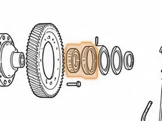 Cone Bearing W/Cup Race, B36A/P36A Differential To Case (21 Roller Bearing)(1.770”ID) (3.350”OD Cup Race) — Part # 40289BK