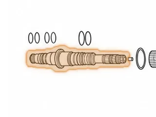 Secondary Shaft, BZKA/MCVA/MRVA/MZKA (12 1/16”Long)(4 O-Rings)(.148”Thick Flange) 2002-06 — Part # 50675A