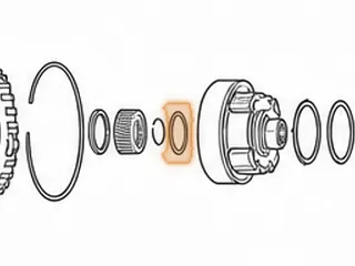 Bearing W/Race, RG4R01A/JR403E Rear Sun Gear To Rear Planet — Part # 73247G