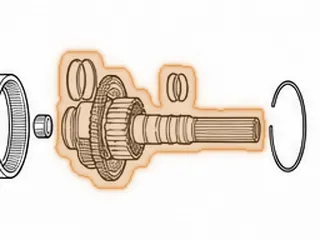 Planet, V5A51 With Output Shaft (4x4) Direct (3 Gear) 21 Teeth Pinions W/1 Groove (10 3/4” Long) 2001-Up — Part # 142586B