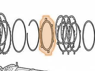 Pressure Plate, EC8 Overrun Clutch (.168”)(32 Teeth)(5 3/16”ID) 1999-Up (The 2nd Set From Pump) In High/Overrun Drum — Part # 23156E