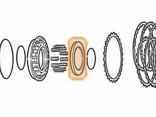 Piston/Retainer, EC8 High/Overrun Clutch (Bonded) 1999-Up — Part # 23985E