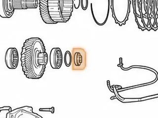 Nut, EC8 Driven Transfer Gear To Pinion (35mm Head) 1987-Up — Part # 23796