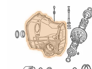 Bell Housing, EC8 (4 Bolt Holes To Engine)(With Push In Dipstick) 1987-98 — Part # 23750