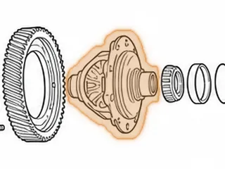 Differential Housing, RE0F09A/F09B (Less Ring Gear)(10 Bolt)(1.245”ID Axle Hole) 2003-Up — Part # 203716A