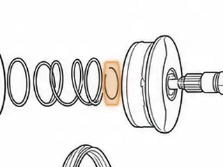 Snap Ring, RE0F09A/F09B Holds The Steel Ball Pulley Guides In The Secondary Pulley (.099”Thick)(2.334”OD) 2003-Up — Part # 203860A