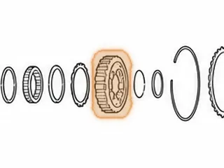 Clutch Hub, RL4F03A Overrun (18 Lug) (Takes A 1 Piece Bearing #233) — Part # 83579AB