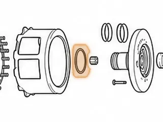 Washer, RL3F01A/RN3F01A Between Stator & Direct Drum (Black Plastic) — Part # 43211