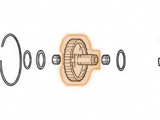 Clutch Hub, RL4F02A High Clutch (Stamped Steel) Uses Narrow Teeth Frictions E1985 — Part # 93575