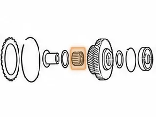 Caged Needle Bearing, GNBA/MPCA/M5PA/SMMA/SPCA/SP5A 4th Gear To Secondary Shaft (.930”Thick)(1.585”OD) 2006-11 — Part # 180285A