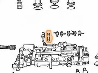 Solenoid, A750E/A750F SL1 Clutch Control Linear (Large Brown Connector)(4.7L V8 Applications) (5-6 Ohms) 2002-06 — Part # 117453B