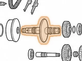 Secondary Pulley Half, TR580 (Rear)(11 1/8”Long)(6 1/2”OD) (2 Sets Of Splines)(1.372”OD Threaded Ends) 2010-Up — Part # 163708A