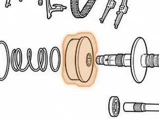 Secondary Pulley Half, TR580 (Front)(2.592”Tall)(6 5/16”OD)(5.505”ID At Snap Ring Groove) 2010-Up — Part # 163706A