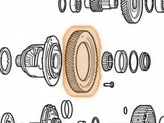 Ring Gear, U340E/U341E Differential (77 Teeth, 2 Groove) 8 Bolt 1999-Up — Part # 127720A
