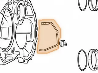 Bracket, U660E Holds Oil Tube To Bell Housing 2007-Up — Part # 277999-6A