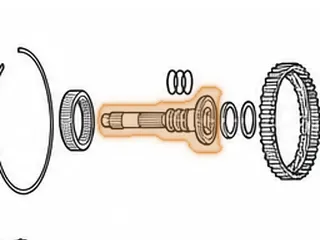 Input Shaft, U660E/U760E (6.055" Long)(.750"OD Pilot)(22 Converter Splines)(18 Rear Inner Splines)(3 Ring) 2007-Up — Part # 277670A