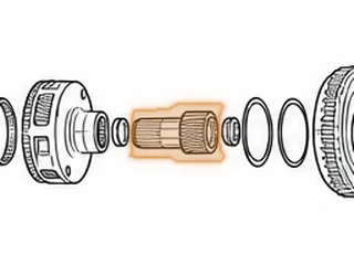 Sun Gear, U660E Output Planet (Front)(27 Teeth)(3.720"Long)(24 Splines, 1.160” Long) 2007-Up — Part # 277614A