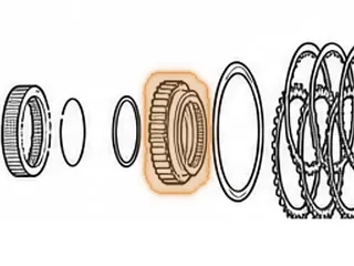 Ring W/Hub, VT25-E Reverse Planet W/Forward Clutch Hub (71 Teeth) (36 Outer Clutch Splines) (1.340”Thick) 2002-Up — Part # 205597A