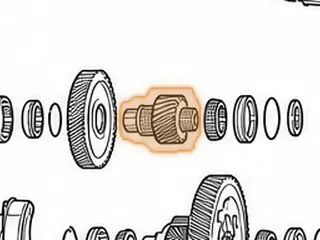 Pinion, VT25-E (21 Teeth, 2 Groove, 2.470”OD Gear) (3.805”Long) 2002-Up — Part # 205730A